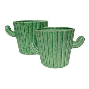 Set of Two Green Cacti